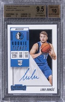 2018-19 Panini Contenders Variations #122 Luka Doncic Signed Rookie Card – BGS GEM MINT 9.5/BGS 10